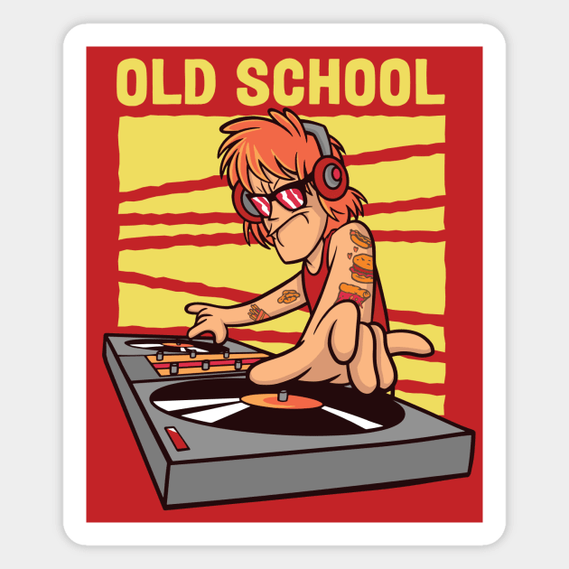 Old School DJ // Funny DJ Cartoon Magnet by SLAG_Creative